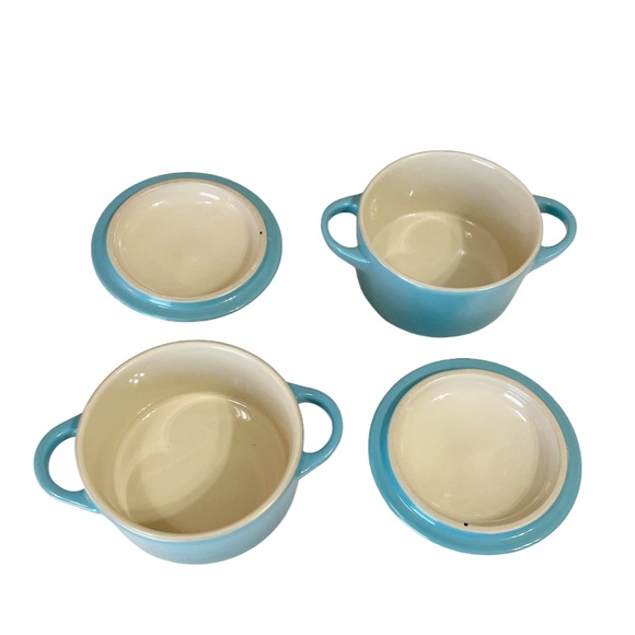 NEW LE CREUSET Set/2 CARIBBEAN Mini Cocottes - Picture 3 of 6